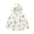 thumbnail image 2 of Children's Sun Clothing Girls Boys Thin Breathable Coat Baby Sun Clothing Summer Children Sun Shirt Air Conditioning Shirt Cute Print Coat with Hood for Girls Red 5-6 Years, 2 of 3