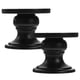 thumbnail image 3 of 2 candelabros de metal negro para velas de pilar, ideales para el hogar., 3 of 8