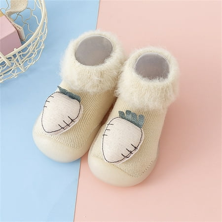 

ãYilirongyummã Baby Shoes Toddler Kids Baby Boys Girls Shoes First Walkers Thickened Warm Cute Cartoon Antislip Shoes Socks Shoes Prewalker