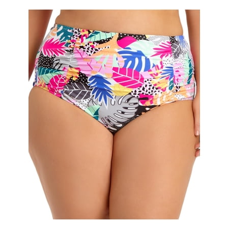 California Waves Womens High Waist Printed Swim Bottom Separates