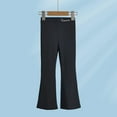 thumbnail image 2 of TEAJOPSUU Girls Bootcut Yoga Pants Kids High Waisted Stretchy Leggings Casual Solid Color Bell Bottoms Pants 2-13Y Black, 2 of 5