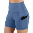 thumbnail image 4 of Aloohaidyvio Pants ,Women Solid Pocket High-Waist Hip Stretch Pants Running Fitness Yoga Shorts, 4 of 6