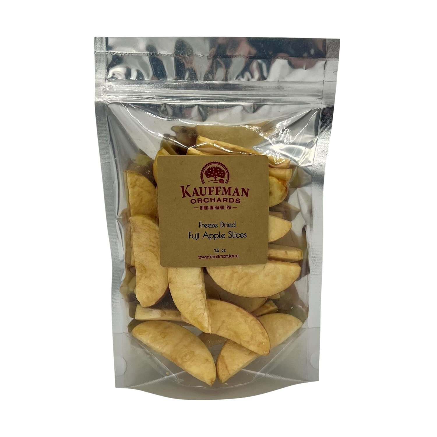 Kauffman Orchards Freeze-Dried Fuji Apples - Nutritious and Delicious Lightweight Snack - Homegrown Fruit from Our Pennsylvania Orchard - 1.5 Oz.