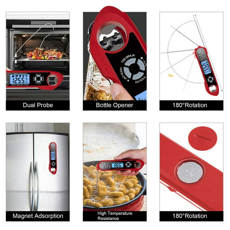 ComfiTime Dual Probe Meat Thermometer - Digital Food Thermometer with  Alarm, for Cooking, Candy, Oven, Grill and Deep Fry. Accurate Instant Read  or