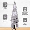 thumbnail image 3 of Superior Cotton Striped Oversized Beach Towel Set of 4, 34" x 64", Light Grey, 3 of 11