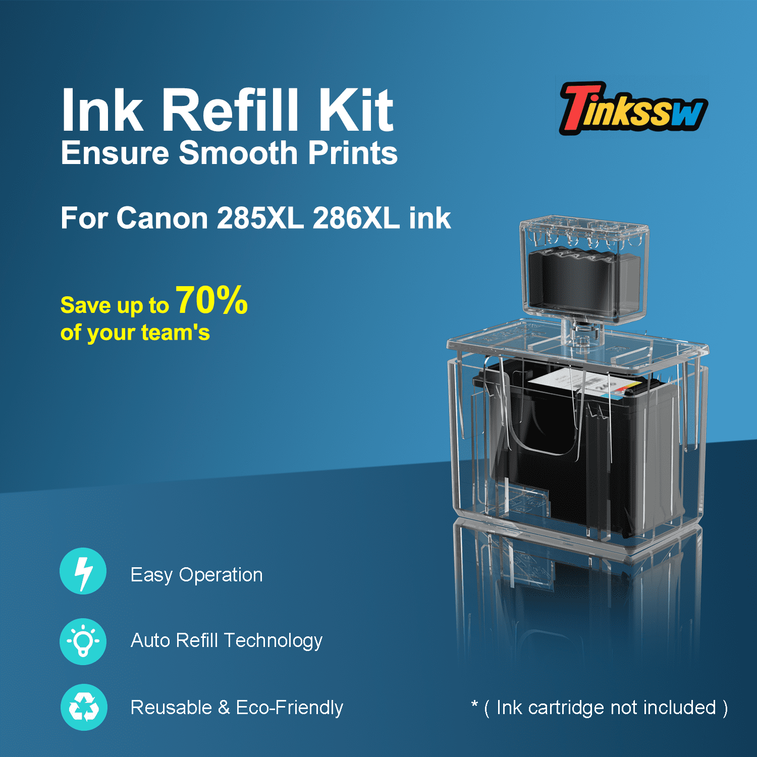285XL 286XL Ink Refill Kit for Canon PG-275XL CL-276XL to use for Canon 285 286 Ink Cartridge XL Work with Pixma TS7720 TS7722 TR7820 Printer( 3 Black 6 Color, 9 Pack)