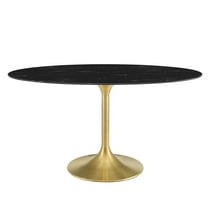 Dining Table, Oval, Artificial Marble, Metal Steel, Gold Black, Modern Contemporary Urban Design, Kitchen Room Cafe Bistro Restaurant Hospitality