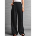 thumbnail image 4 of Katigan Women Wide Leg Pants High Waisted Business Casual Work Trousers Dressy Pants with Pockets Black XL, 4 of 8