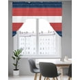 thumbnail image 5 of Navy Blue Red Stripe Kitchen Curtains Swag Valance for Windows/Bathroom/Cafe, Modern Art Horizontal Striped Rod Pocket Drape Panel Swag Curtains Valance for Bedroom/Living Room 56"x36", 5 of 6