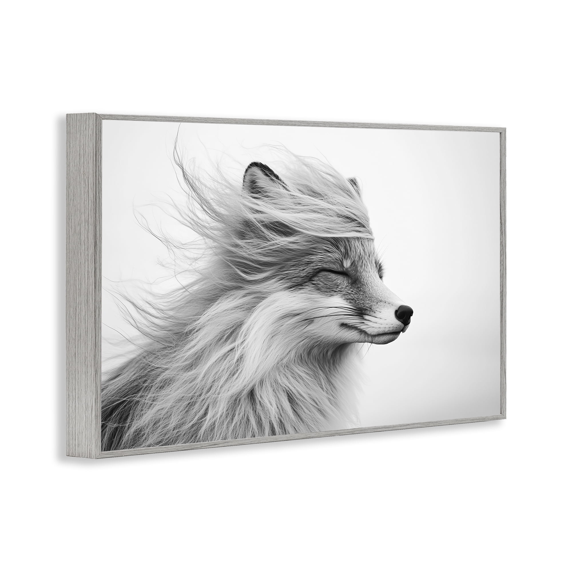 Stupell Industries Easy Breezy Fox Gray Framed Giclee Art, design by Tina LeCour