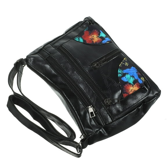 Raindrops Casual Purse Black Polyester Rectangular Travel Organizer Crossbody Bag 1Set