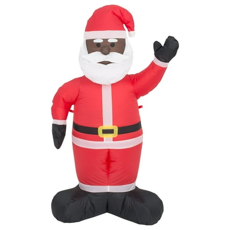Saney Inflatable Indoor And Outdoor Christmas Decoration (8 Feet, Black Santa)
