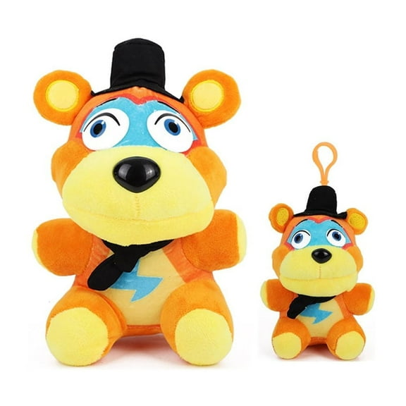 Golden-Bear-Freddy Plush Toy 7.8 Inch,FANF Plushies Doll with Keychain for Christmas Halloween Birthday Gift