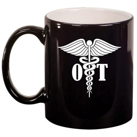 

OT Occupational Therapy Therapist Ceramic Coffee Mug Tea Cup Gift (11oz Gloss Black)