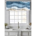 thumbnail image 2 of Blue Ombre Valances for Windows Abstract Stripe Ocean Wave Geometric Modern Art Kitchen Valance Curtain Rod Pocket Small Curtains for Cafe Bathroom Laundry Basement 42" x 12", 2 of 8