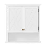 Coventry 27"W x 29"H Wall Mounted Bath Storage Cabinet with Two Doors and Open Shelf
