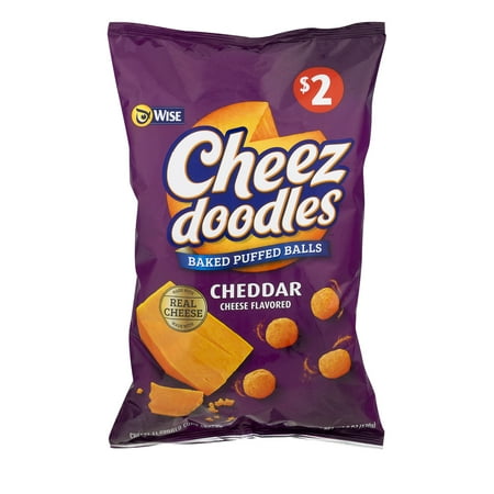Wise Cheez Doodles Baked Puffed Balls Cheese Flavored Corn Snacks, 6 Oz.