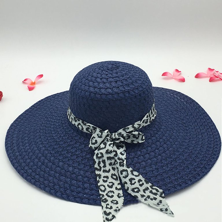 Stylish Unisex Purple Beach Hat With Bowknot And Straw Perfect For