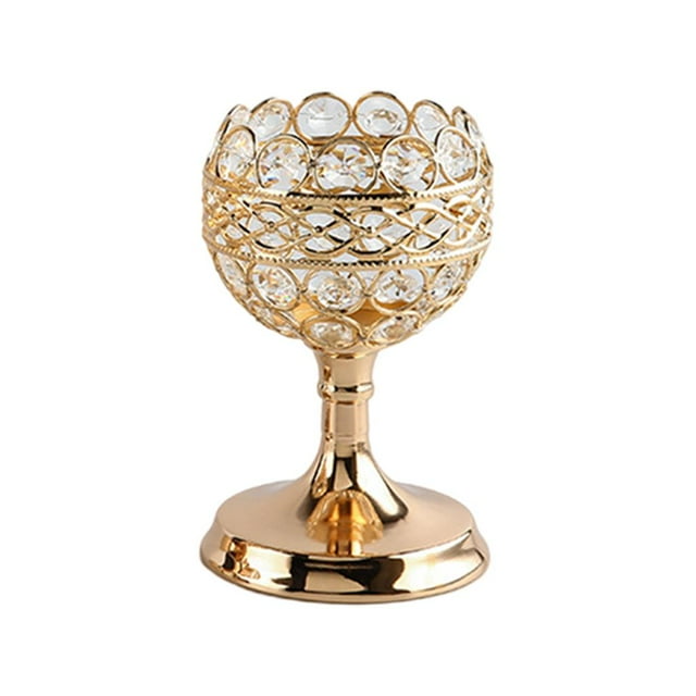 Candelabro de cristal para decoración de dormitorio y aniversario Dorado S