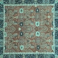 thumbnail image 1 of Ahgly Company Indoor Square Oriental Light Blue Traditional Area Rugs, 5' Square, 1 of 4