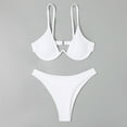 thumbnail image 2 of Sngxgn Women's High Cut String Bikini Set Swimsuits Bathing Suits 2 Piece(White,XL), 2 of 8