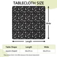 thumbnail image 2 of Black Gothic Skull Cat Pattern Square Fitted Tablecloth with Elastic Edge,Square Table Cover,Washable Elastic Table Cover for Home Kitchen Party Decor 36"x36", 2 of 6