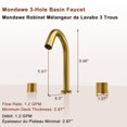 thumbnail image 3 of 2-Handle 10 Inch Bathroom Faucet 3 Hole Bathroom Sink Faucets Lavatory Vanity Basin Faucets, 3 of 7