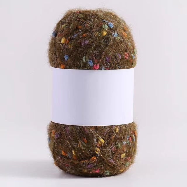 Namzi Hilo de mohair con puntos de colores de 200 g, hilo suave para tejer a mano, ganchillo, bufandas y chales, manualidades.