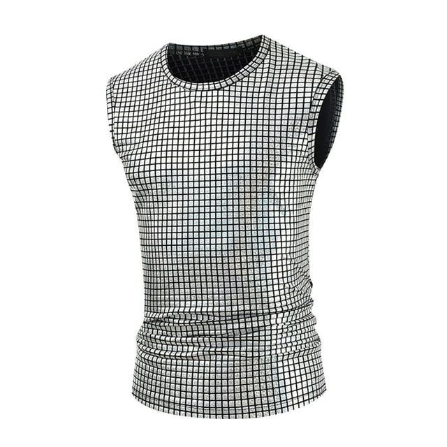 CHGBMOK Compression Débardeur pour Hommes Mode Décontractée Couleur Unie Manches Courtes Col Rond Blouses Chemises Tailles P-2TG
