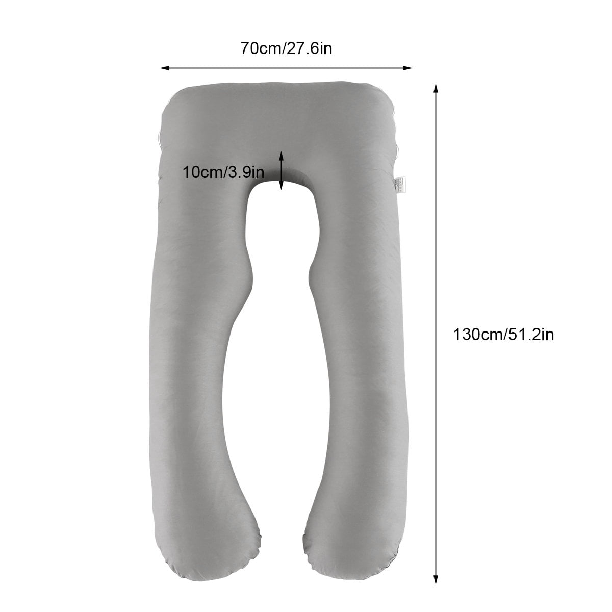 Topchances Pregnancy Pillow Maternity Belly Contoured Body with Cotton Cover Grey