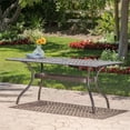 thumbnail image 2 of Noble House Austin 67.7" Cast Aluminum Patio Dining Table in Shiny Copper, 2 of 10