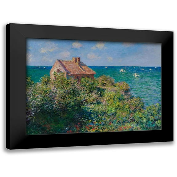 Monet, Claude 14x11 Black Modern Framed Museum Art Print Titled - Fishermans Cottage
