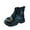 Black, variant on OWUUcdse Girl's Riding Boots, Lace-Up Thermal Soft Sole Side Zipper Winter Booties Black Size 10 (Little Kids)