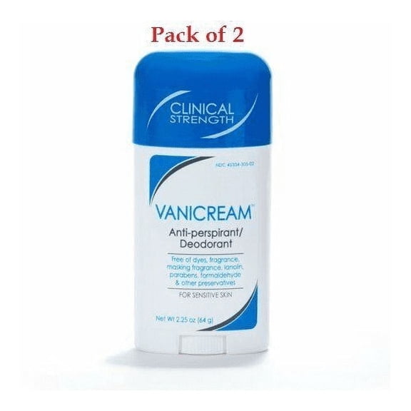 Vanicream Anti-Perspirant Deodorant Dermatologist Tested, 2.25oz, 2-Pack