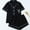 Black, variant on Ayolanni 2 Piece Pajamas Set for Women Button Down Short Sleeve Tops and Shorts Pjs Solid Summer Soft Loungewear Sleepwear Sets L