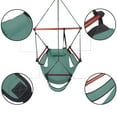 thumbnail image 4 of Hammock Chair Hanging Rope Swing, Portable Hammock Chair for Kids, Unique Hammock Hanging Chair, Hanging Swing Outdoor Seat with Detachable Pillow, Cup Holder, Carrying Bag, Holds 250lb, Green, Q9255, 4 of 12