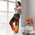 thumbnail image 5 of Wukai Fiery Dragon Of Chaos Women Pajama Pants Comfy Stretch Drawstring Palazzo Wide Leg Lounge Pant Comfy Sleepwear Yoga Pants-X-Large, 5 of 6