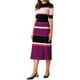 thumbnail image 4 of INSPIRE CHIC Vestidos de punto a rayas para mujer, vestido midi de manga corta, vestido de suéter acanalado en rosa intenso, 4 of 6