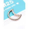 thumbnail image 3 of 14 Karat Gold Brilliant Sparkle Gem Lined Crescent Moon Seamless Clicker Hoop Ring-Clear Gem, 3 of 4