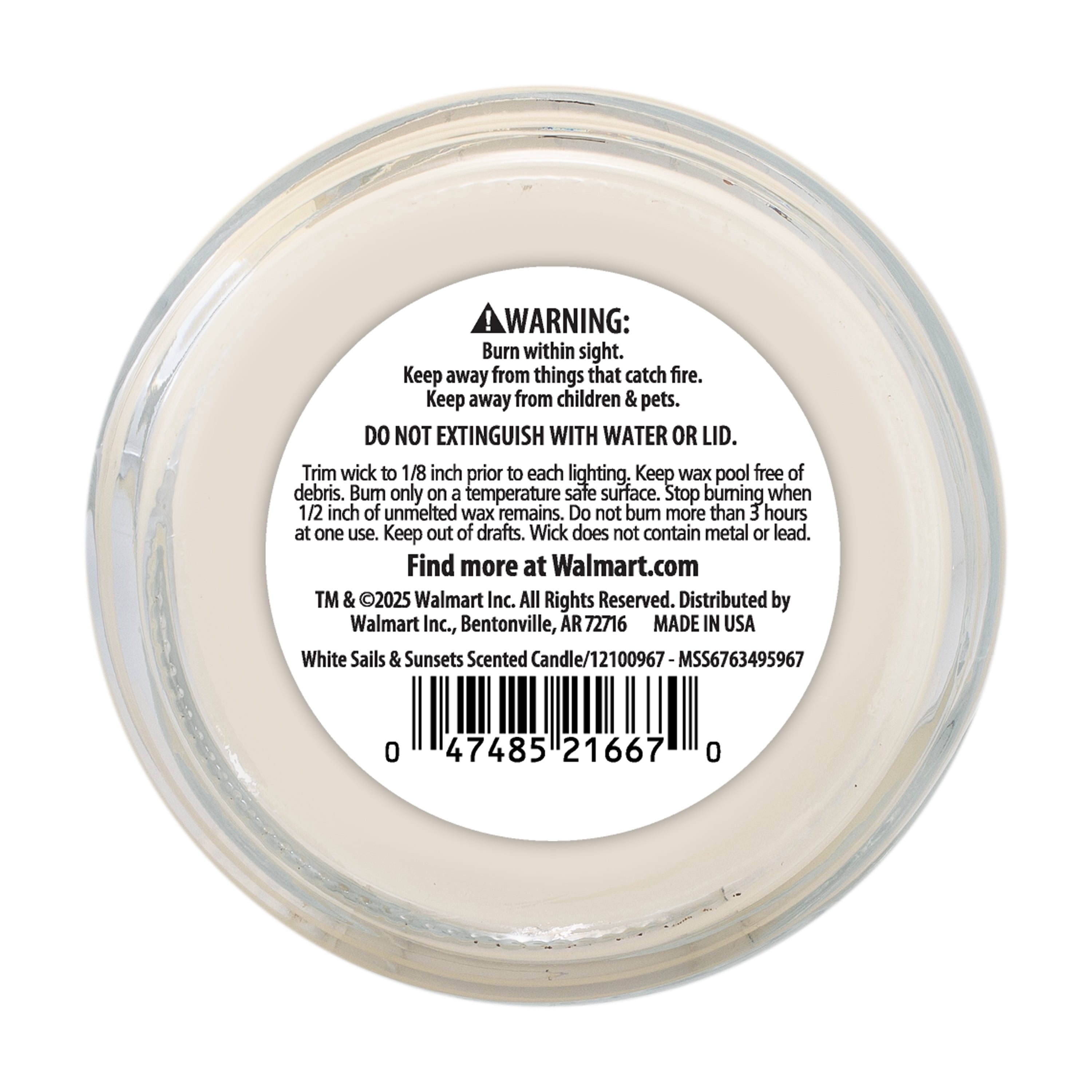 Mainstays White Sails & Sunsets Candle, 3-Wick, 11.5 oz Glass Jar