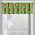 thumbnail image 2 of Ambesonne Animal Valance Pack of 2, Rhythmic Abstract Frogs Art, 42"X18", Caramel Fern Green, 2 of 5