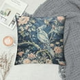 thumbnail image 2 of COMIO  Chinoiserie Pillow Cover Asian Navy Blue Crane Florals Decorative Throw Pillow Case Cushion Cover for Bedroom Sofa Living Room Couch Chair Office, 2 of 5