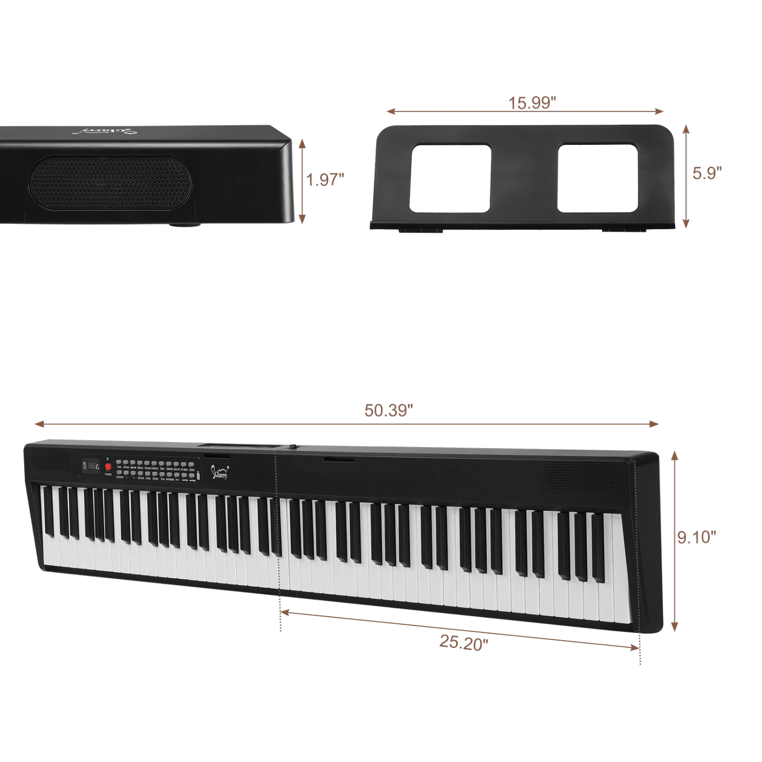 Hassch 88 Key Folding Digital Piano with Bag and Headphone, Semi-Weighted Keyboard with MIDI Bluetooth for Beginners, Black