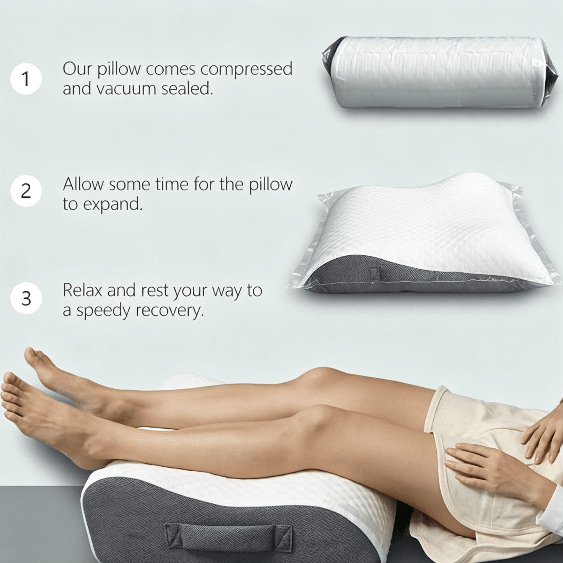 Oaskys Memory Foam Leg Elevation Pillow, Multi-functional Support Cushion, Ergonomic Knee Pillow, Helps Relieve Leg Pressure & Improves Sleep Comfort