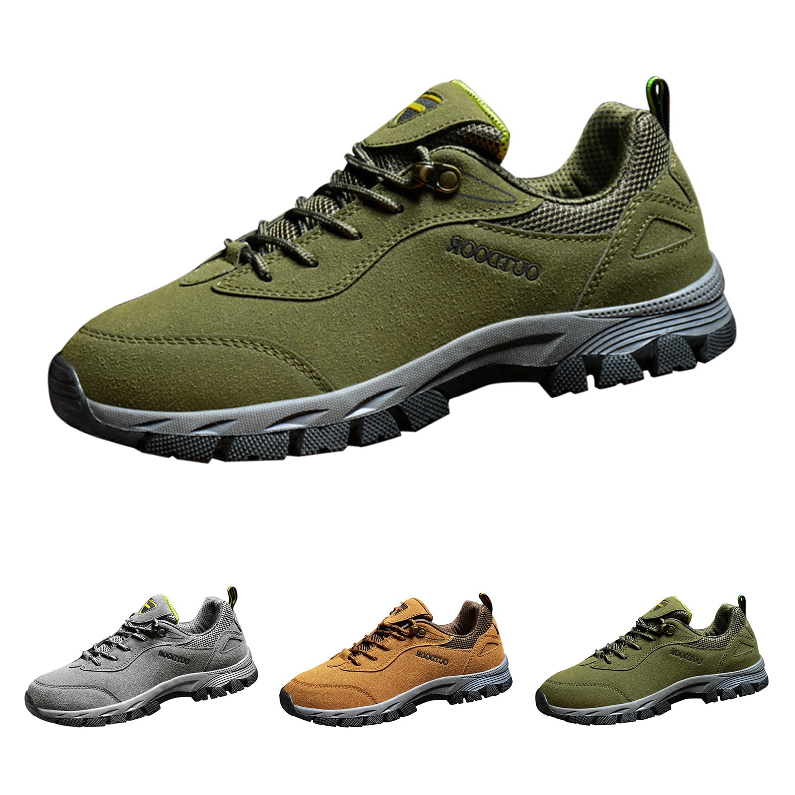 CPNG Men's Walking Sneakers Low-Top Hiking Shoes Extra Wide Lightweight Breathable Outdoor Cushion Sneakers Non-Slip Running Trekking Camping Walking Shoes