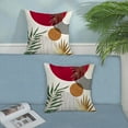 thumbnail image 2 of Boho Pillow Covers 18x18 Set of 2 Abstract Red Green Gold Sunset Throw Pillow Cover Outdoor Mid Century Bohemian Style Tropical Leaf Pillowcase Farmhouse Linen Cushion Case Decor For Couch Sofa, 2 of 6