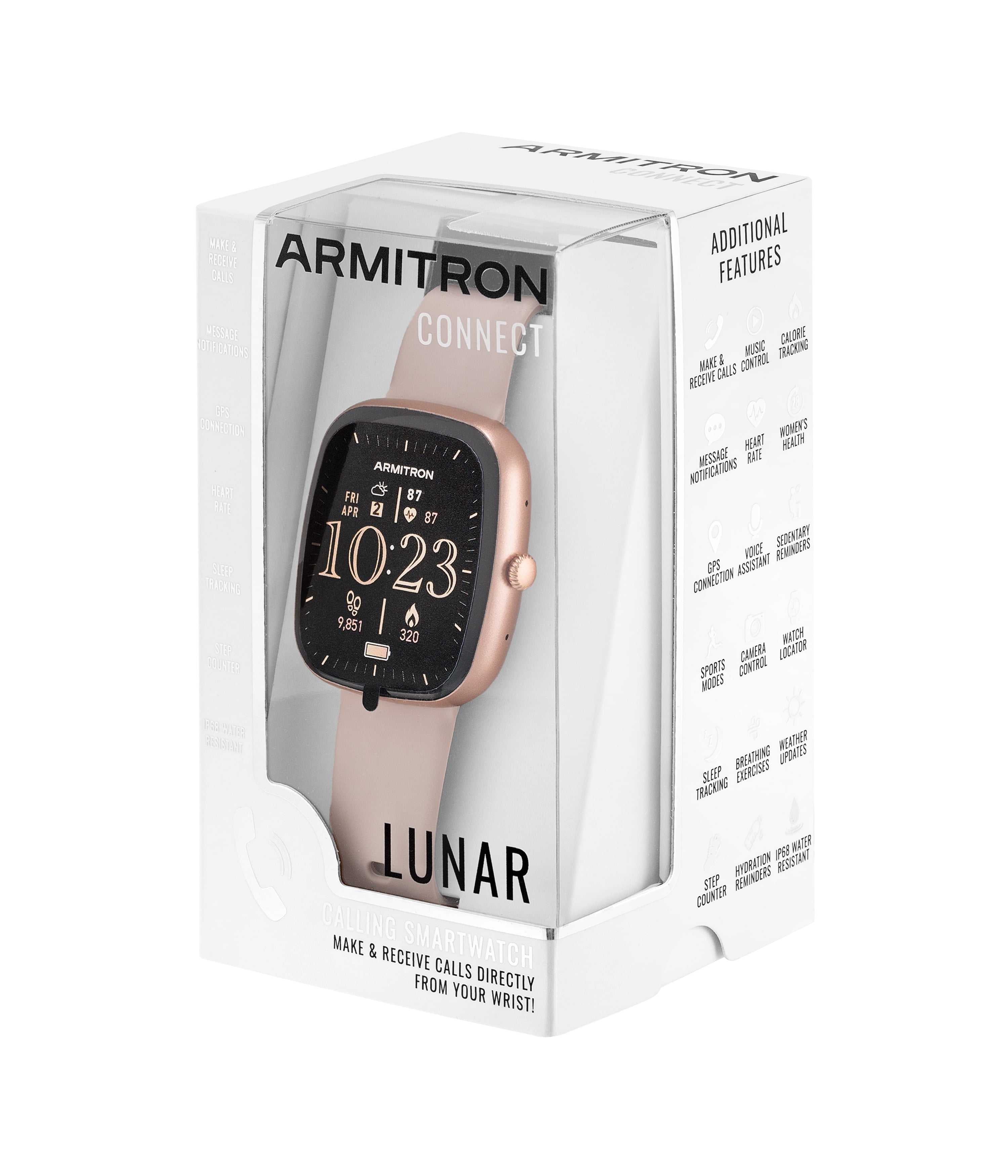 Armitron Connect - Unisex Eclipse Smartwatch - Make and Receive Calls - Beige Silicone Band