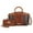 Cognac, variant on Phoebe Faux Crocodile-Embossed Vegan Leather Women's Tote Bag & Wristlet Wallet Bag, Stylish Top Handle Purse Handbag 2 pcs by Mia K - Red