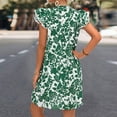 thumbnail image 4 of Fashion Women Summer Casual V-Neck Bandage Short Sleeve Floral Printed Dress, 4 of 4