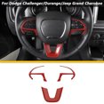 thumbnail image 1 of CheroCar Housse de Volant pour Dodge Challenger 2015-2022 Chargeur pour Dodge Durango 2014+, Fibre de Carbone Rouge, 1 of 7